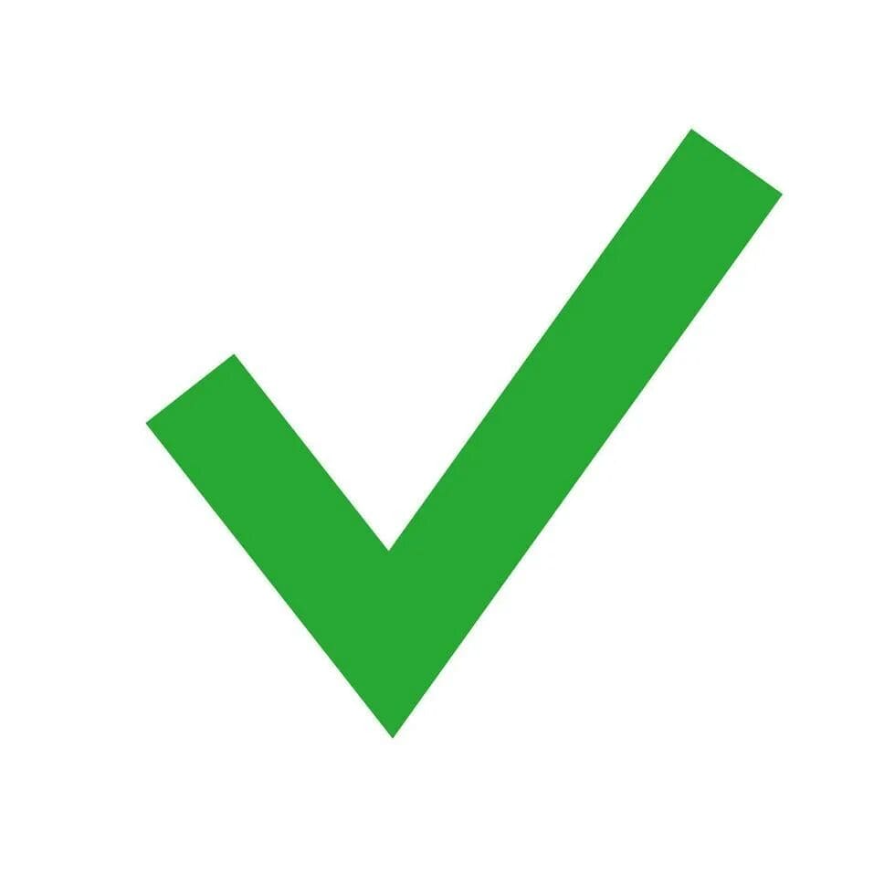 Checkmark symbolizing selection.