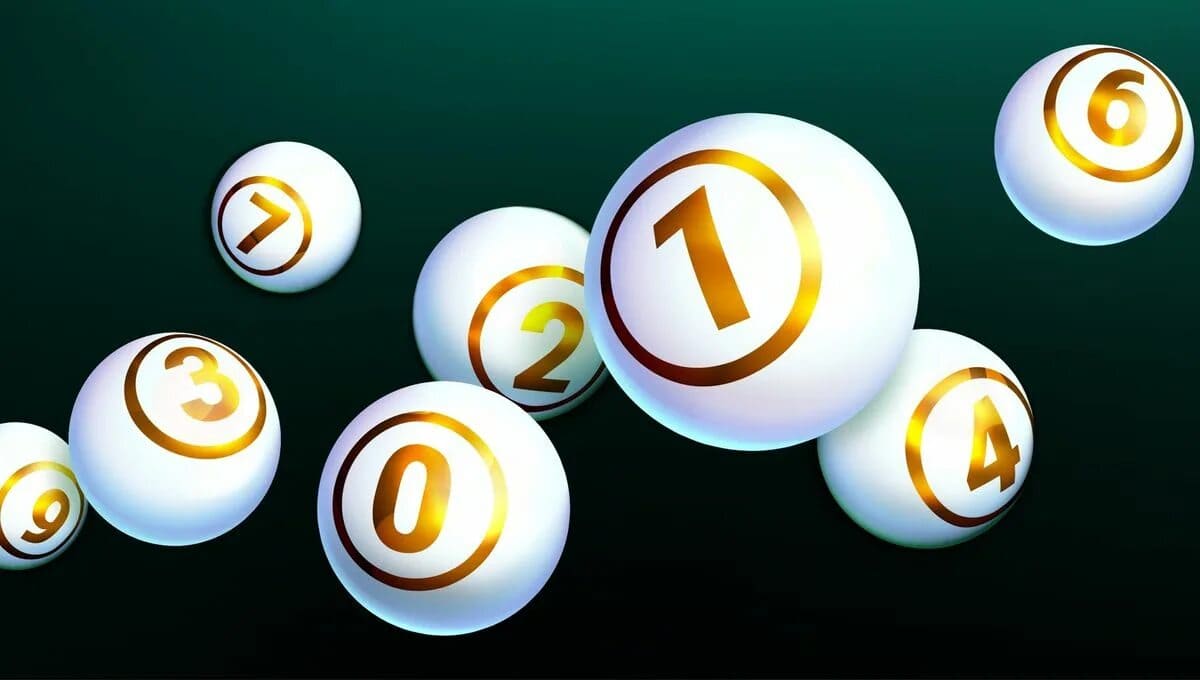 An abstract illustration of lottery balls and question marks, representing a choice.