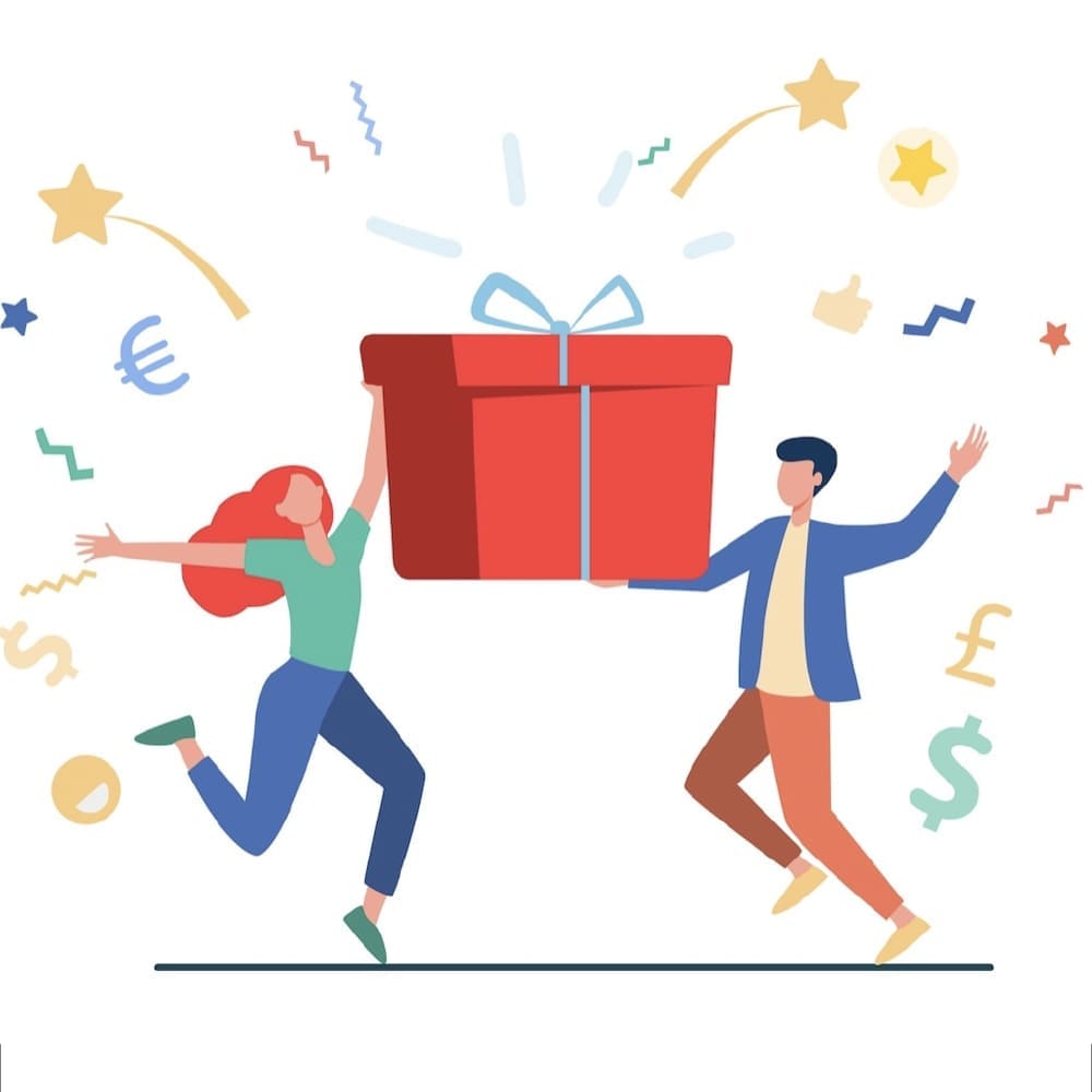 An illustration of a large $1 Million prize tag.
