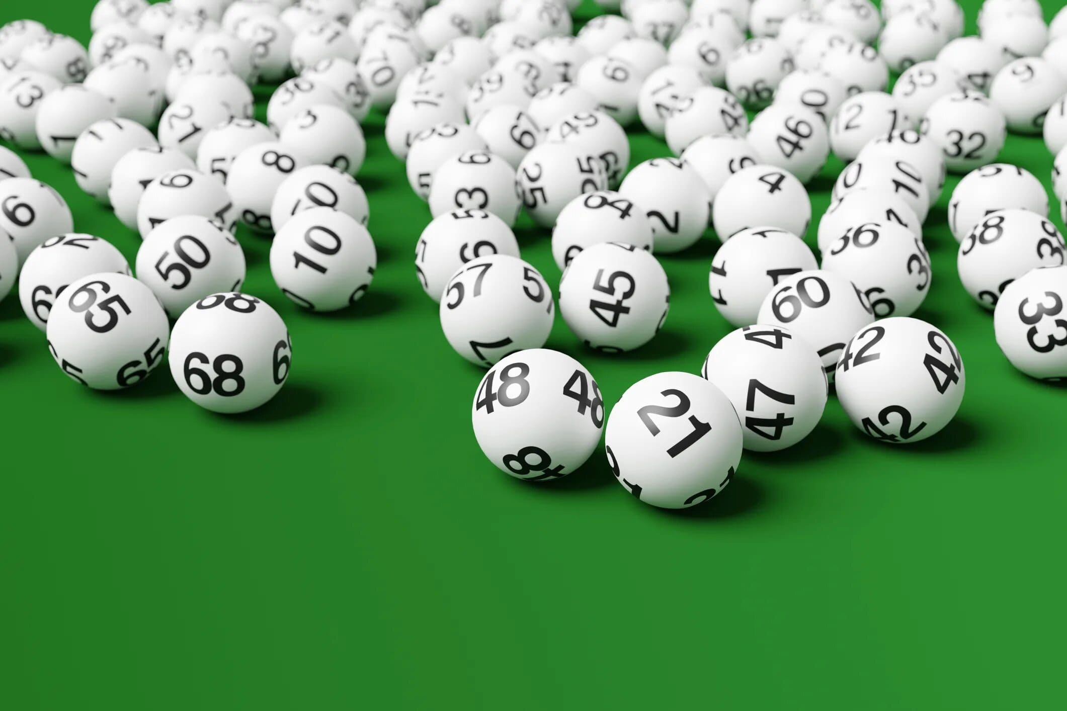 An abstract illustration of lottery balls and question marks, representing a choice.