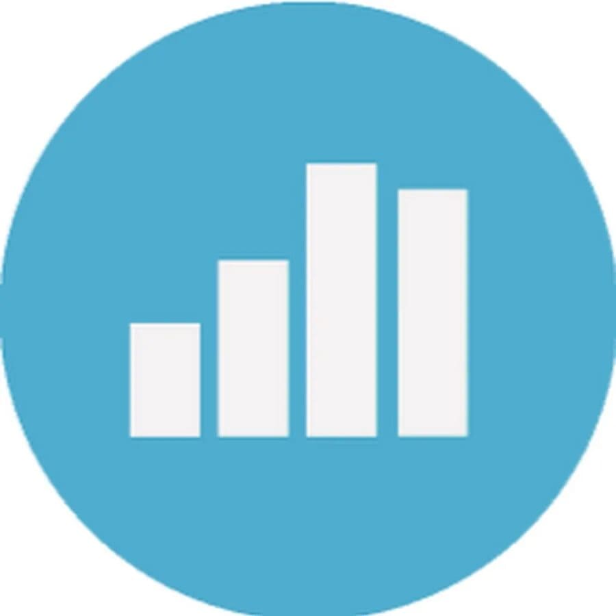 A chart icon for reading statistics.