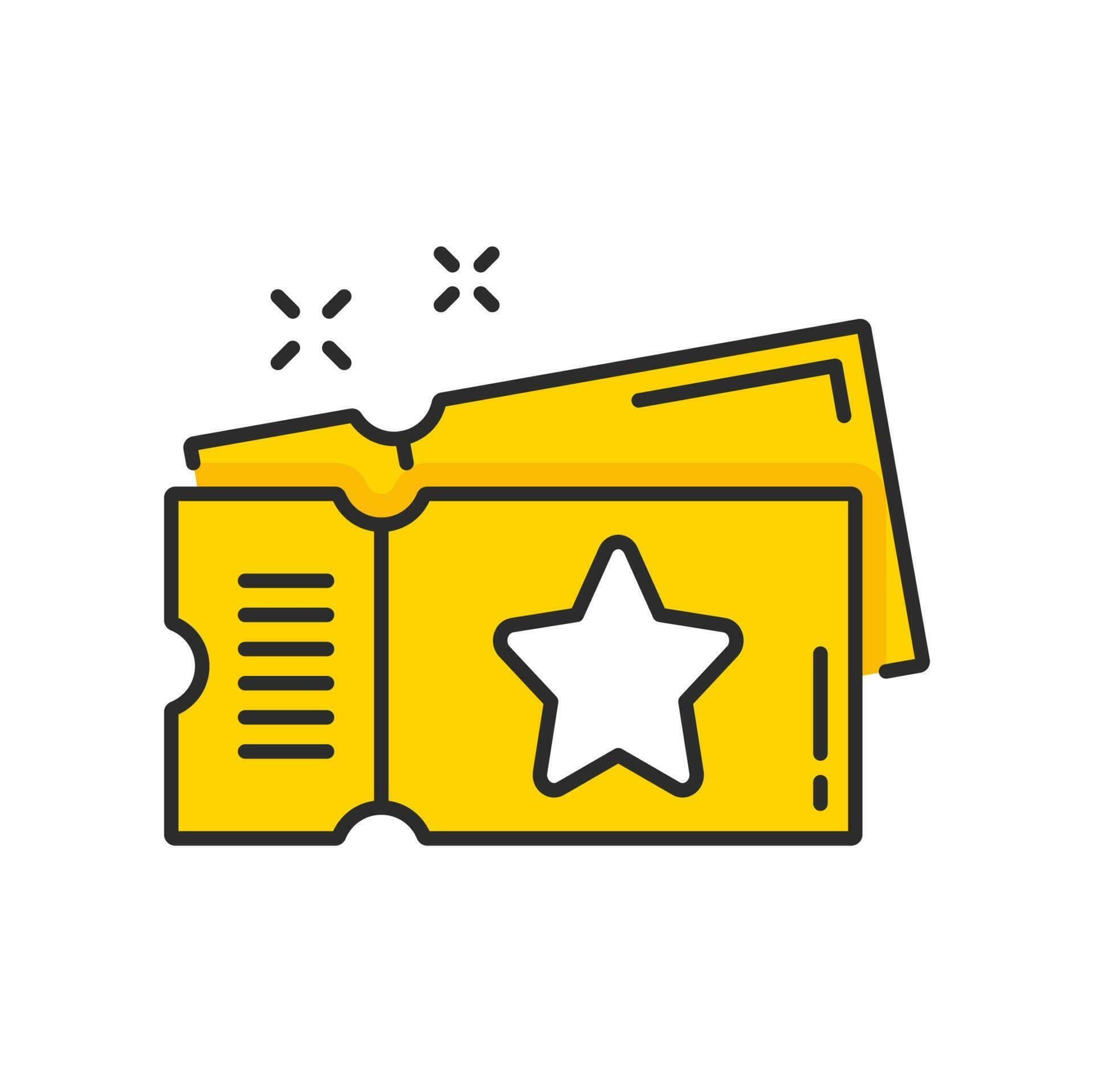 Icon of a ticket with a star.
